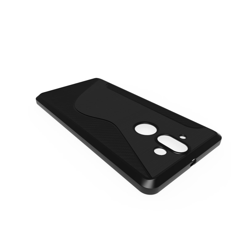 S Shape Carbon Fiber Texture Brushed TPU Phone Case for Nokia 8 Sirocco - Black-5