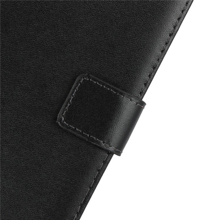 Genuine Split Leather Wallet Stand Phone Cover for Samsung Galaxy A6+ (2018) - Black-7