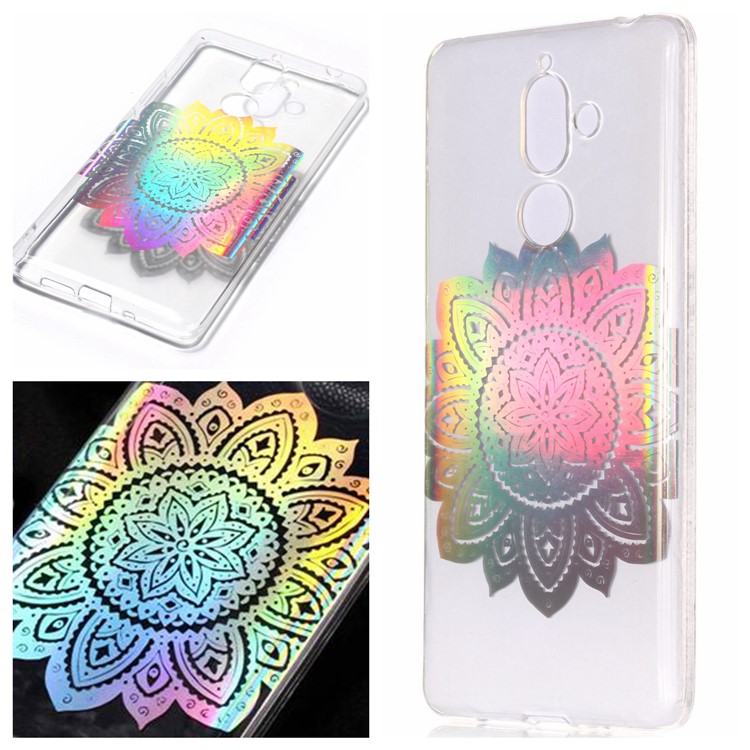 Colorful Laser Carving Patterned TPU Case for Nokia 7 plus - Blossom Flower-1