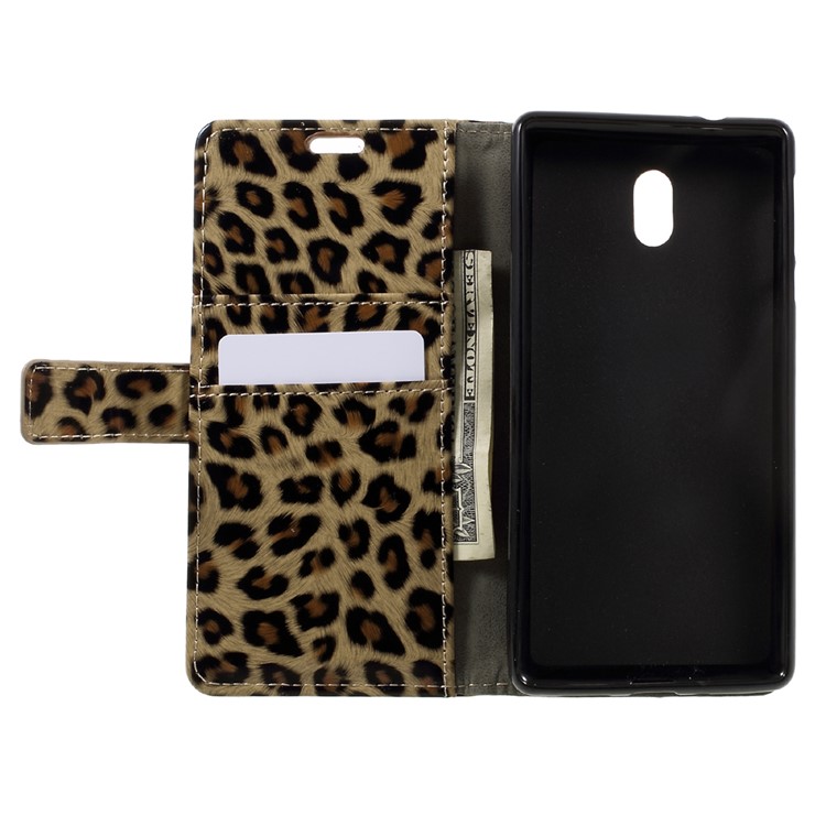 For Nokia 3 Leopard Pattern Leather Wallet Mobile Phone Case-6
