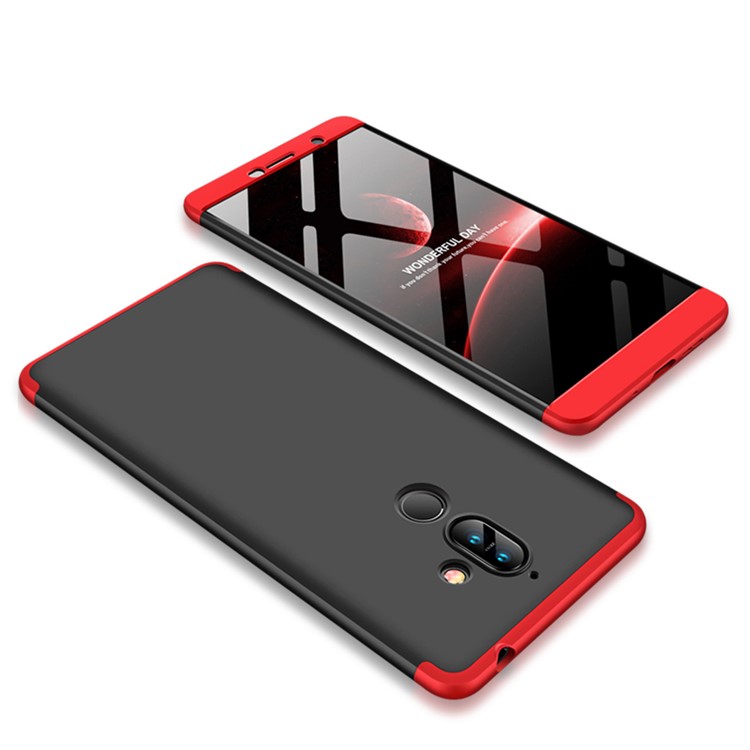 

GKK Detachable 3-piece Matte Hard Case for Nokia 7 plus - Black / Red, 7 plus