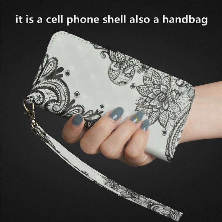 Pattern Printing Wallet Leather Stand Case for Nokia 9 / 8 Sirocco - Black Flower-11