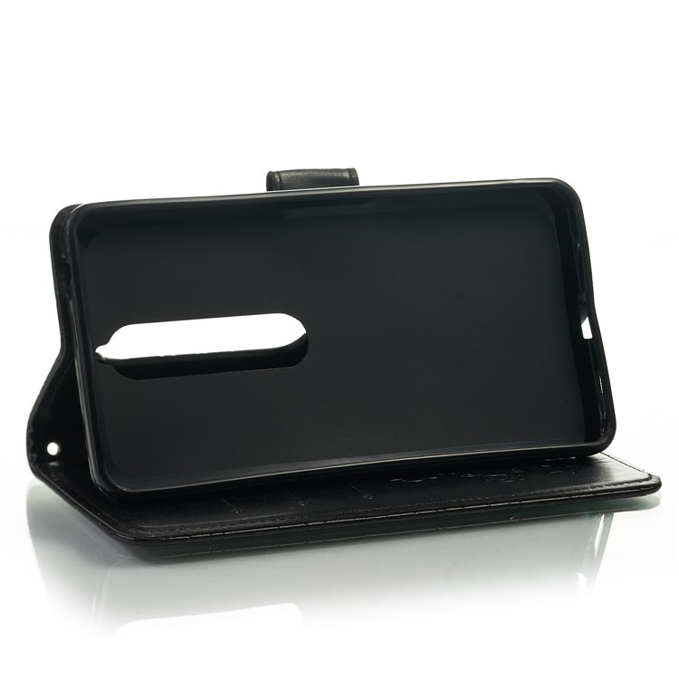 Imprint Unicorn Wallet Stand Leather Case with Strap for Nokia 6 (2018) - Black-4