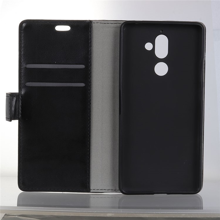 Pattern Printing Leather Wallet Stand Case for Nokia 7 plus - Wolf Pattern-3