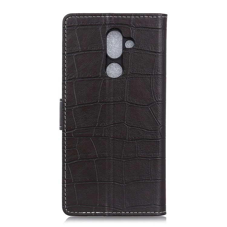 Vintage Crocodile Texture Wallet Stand Leather Case for Nokia 7 plus - Black-2