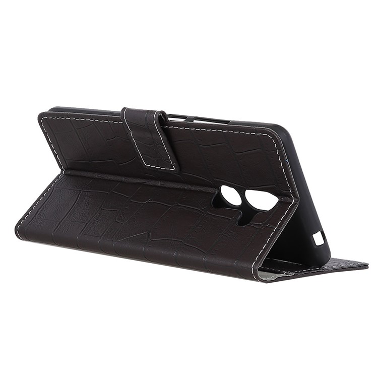 Vintage Crocodile Texture Wallet Stand Leather Case for Nokia 7 plus - Black-5