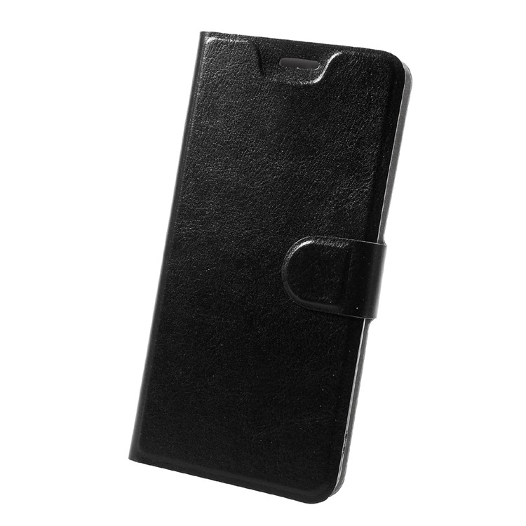Crazy Horse PU Leather Card Holder Mobile Case for Nokia 5 Built-in Steel Sheet - Black-3