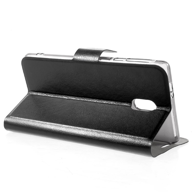 Crazy Horse PU Leather Card Slot Case with Stand for Nokia 3 Built-in Steel Sheet - Black-4