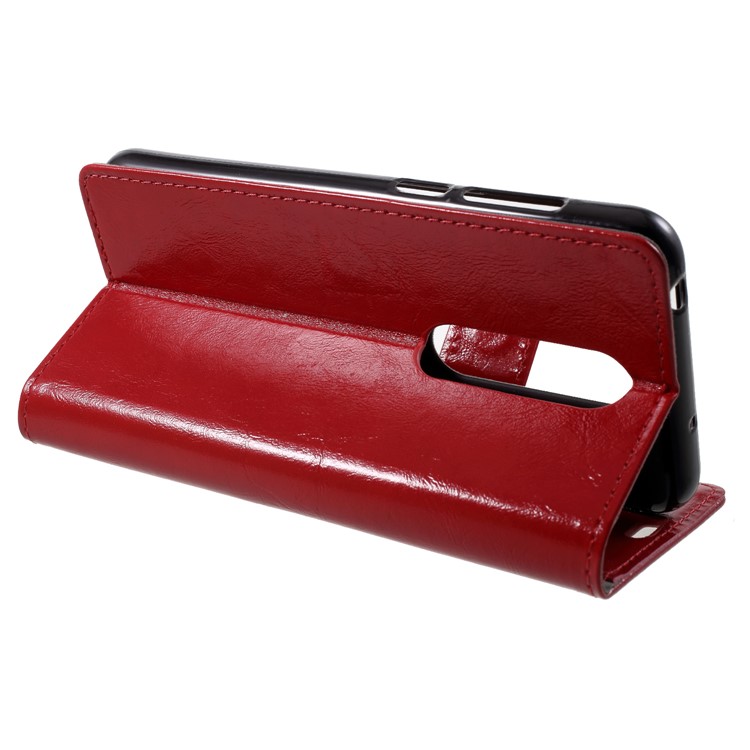Red - Crazy Horse Texture Wallet Stand Leather Mobile Phone Cover for Nokia X6 (2018)-4