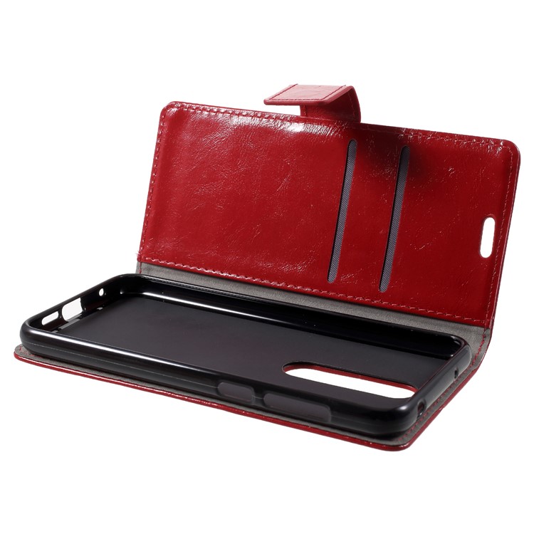 Red - Crazy Horse Texture Wallet Stand Leather Mobile Phone Cover for Nokia X6 (2018)-5