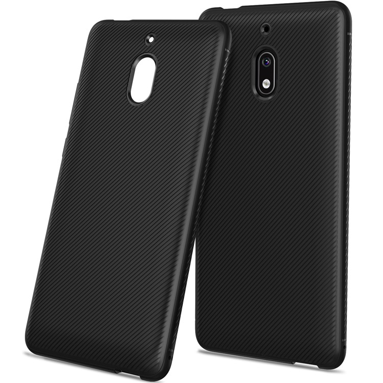 Black - Twill Texture Silicone Mobile Phone Shell for Nokia 2.1-1