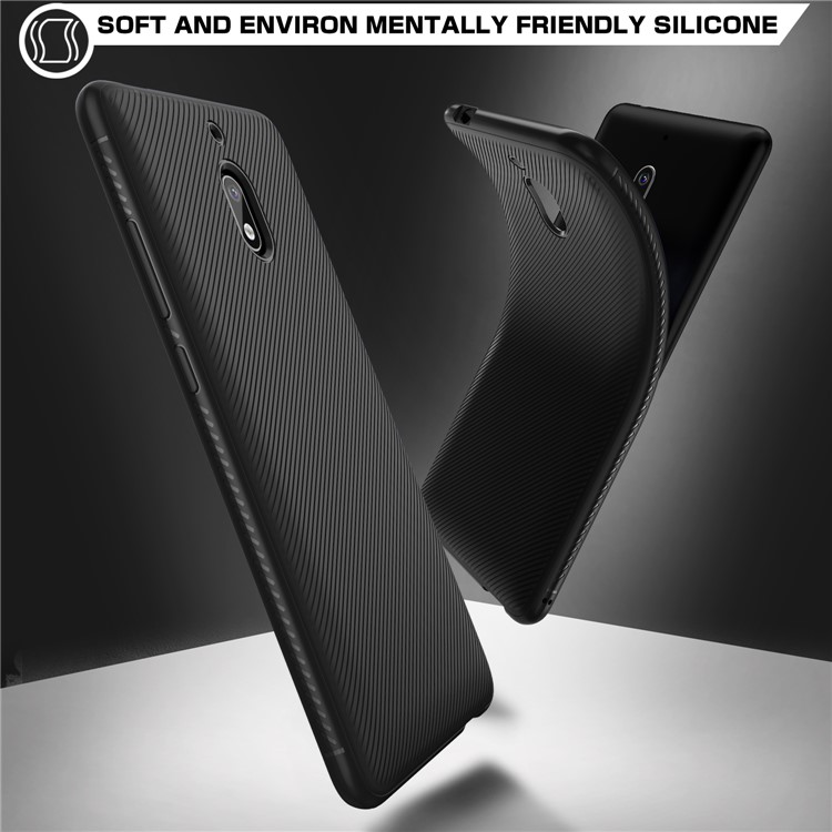 Black - Twill Texture Silicone Mobile Phone Shell for Nokia 2.1-2