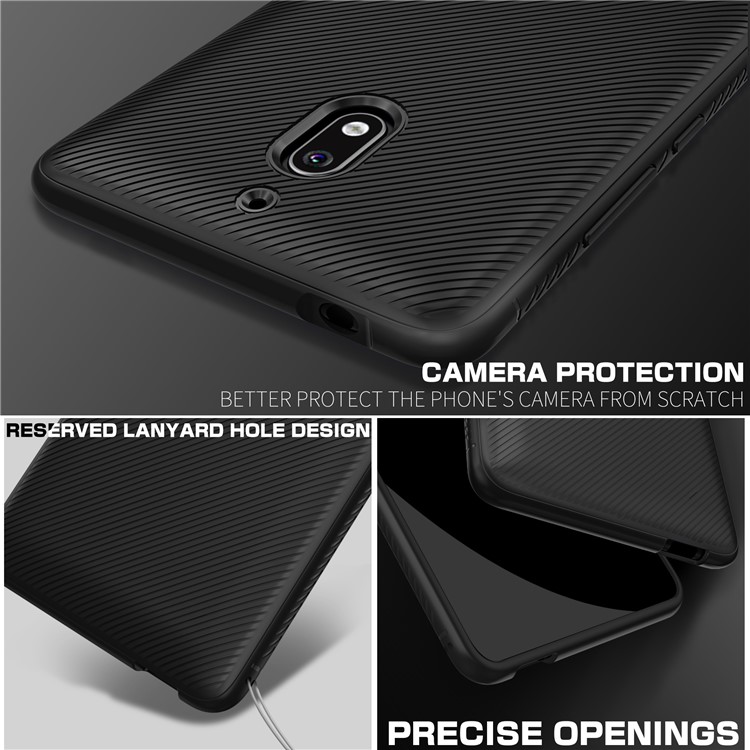 Black - Twill Texture Silicone Mobile Phone Shell for Nokia 2.1-3