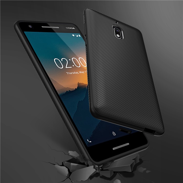 Black - Twill Texture Silicone Mobile Phone Shell for Nokia 2.1-5