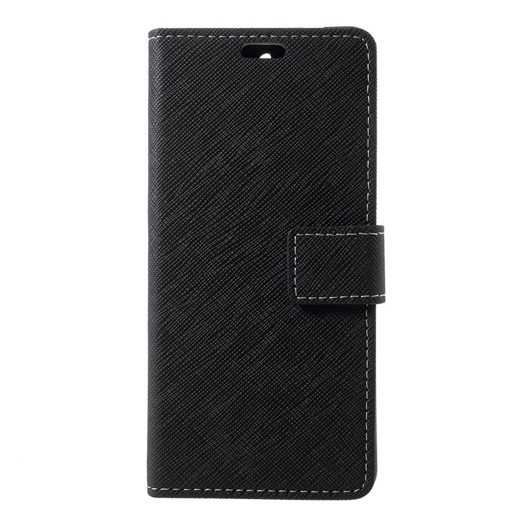 Cross Texture PU Leather Wallet Phone Case for Nokia 5.1 - Black-2