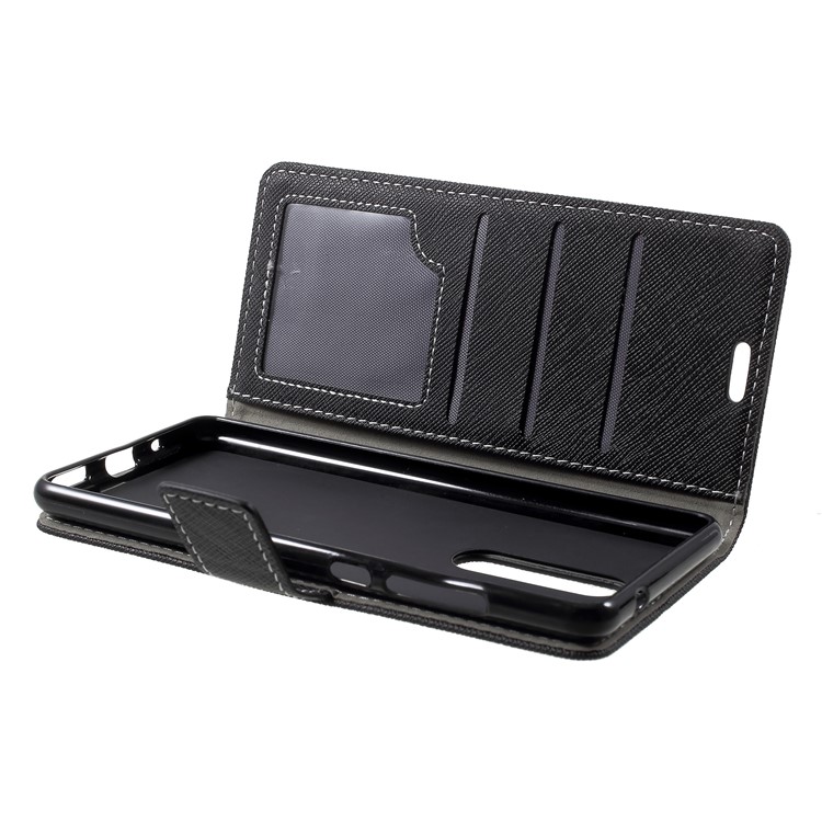 Cross Texture PU Leather Wallet Phone Case for Nokia 5.1 - Black-6