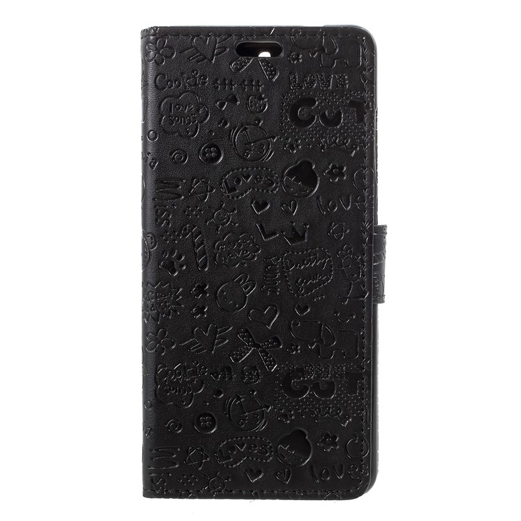 Cartoon Graffiti PU Leather Wallet Stand Shell for Nokia 5.1 - Black-2