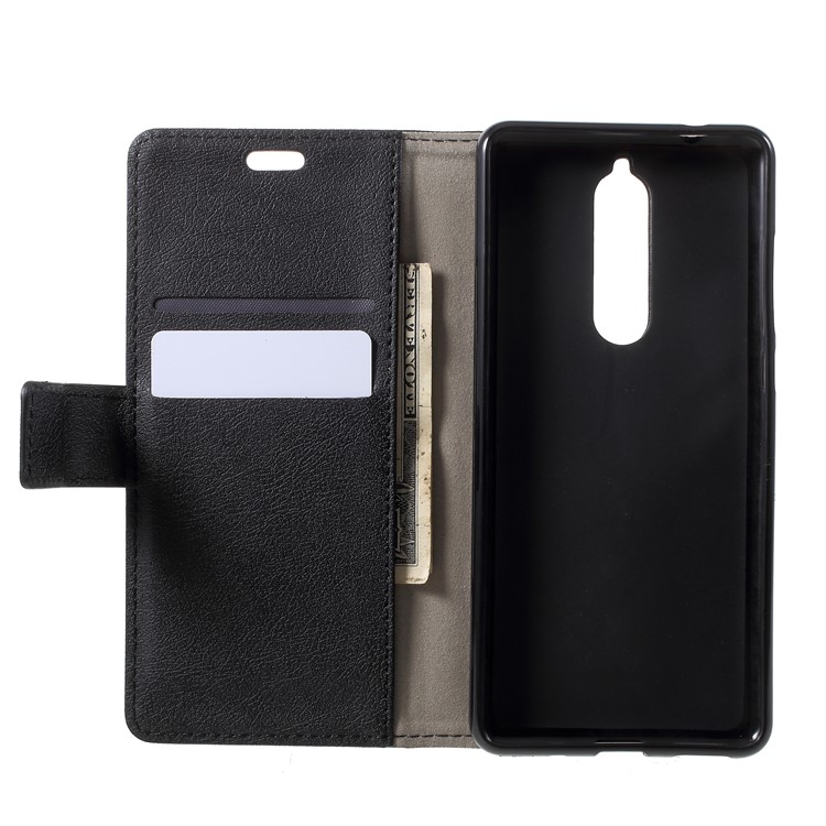 PU Leather Magnetic Wallet Mobile Phone Shell for Nokia 5.1 - Black-5