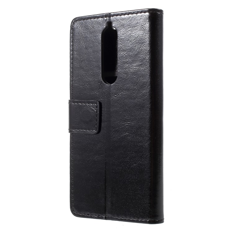Crazy Horse Wallet Stand Leather Protection Phone Case for Nokia 5.1 - Black-3