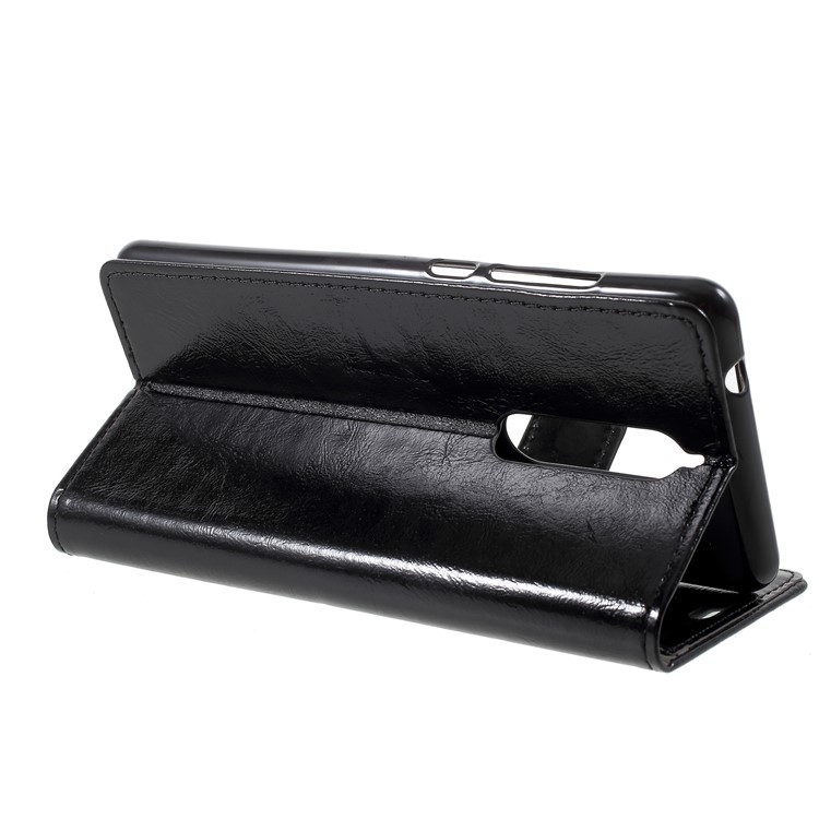 Crazy Horse Wallet Stand Leather Protection Phone Case for Nokia 5.1 - Black-4