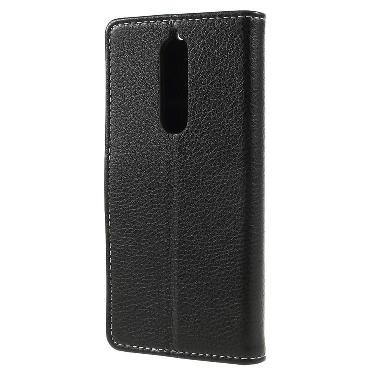 Litchi Skin PU Leather Protection Mobile Phone Shell for Nokia 5.1 - Black-2