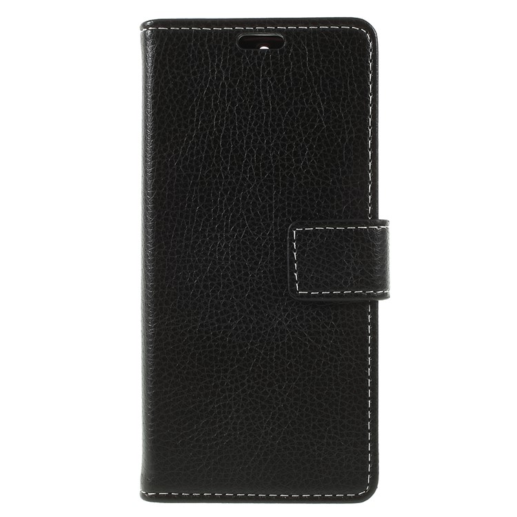 Litchi Skin PU Leather Protection Mobile Phone Shell for Nokia 5.1 - Black-3