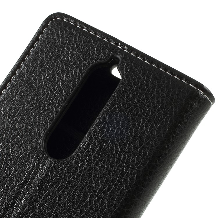 Litchi Skin PU Leather Protection Mobile Phone Shell for Nokia 5.1 - Black-8