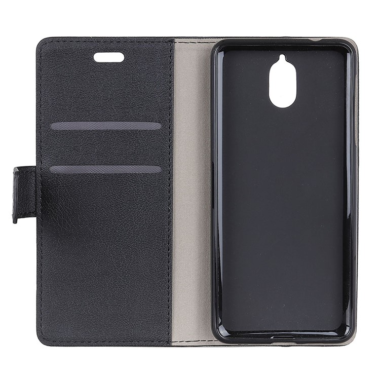 Wallet Stand Magnetic Flip Leather Phone Case for Nokia 3.1 - Black-4