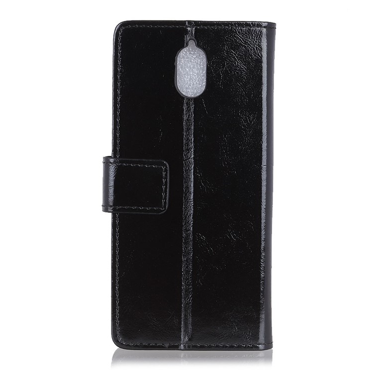 Crazy Horse Texture Wallet Stand PU Leather Mobile Case for Nokia 3.1 - Black-3