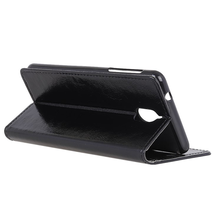 Crazy Horse Texture Wallet Stand PU Leather Mobile Case for Nokia 3.1 - Black-5