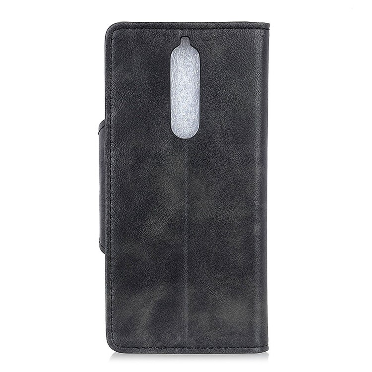 PU Leather Wallet Stand Mobile Phone Case for Nokia 5.1 - Black-6