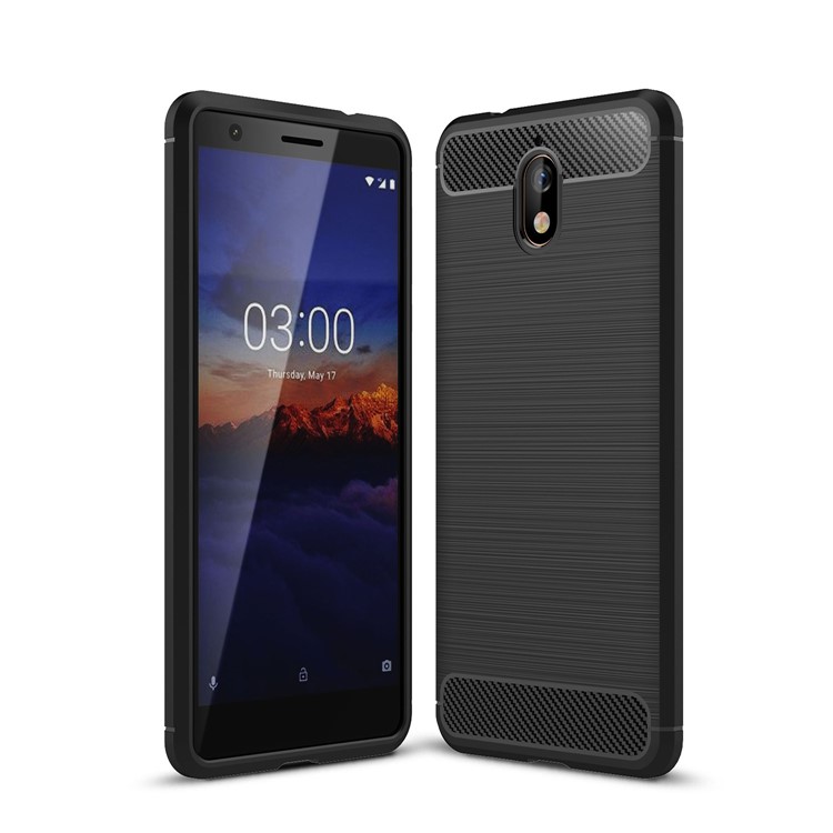 

Carbon Fiber Texture Brushed TPU Case for Nokia 3.1 - Black, Nokia 3.1