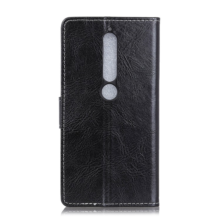 Vintage Crazy Horse Texture Wallet Leather Phone Case for Nokia 6.1 (5.5-inch) - Black-3