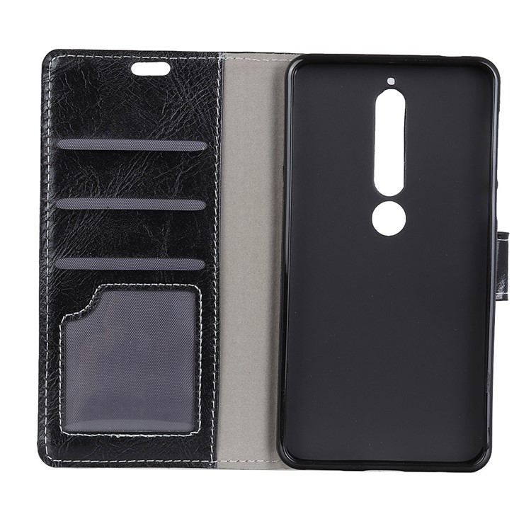 Vintage Crazy Horse Texture Wallet Leather Phone Case for Nokia 6.1 (5.5-inch) - Black-4