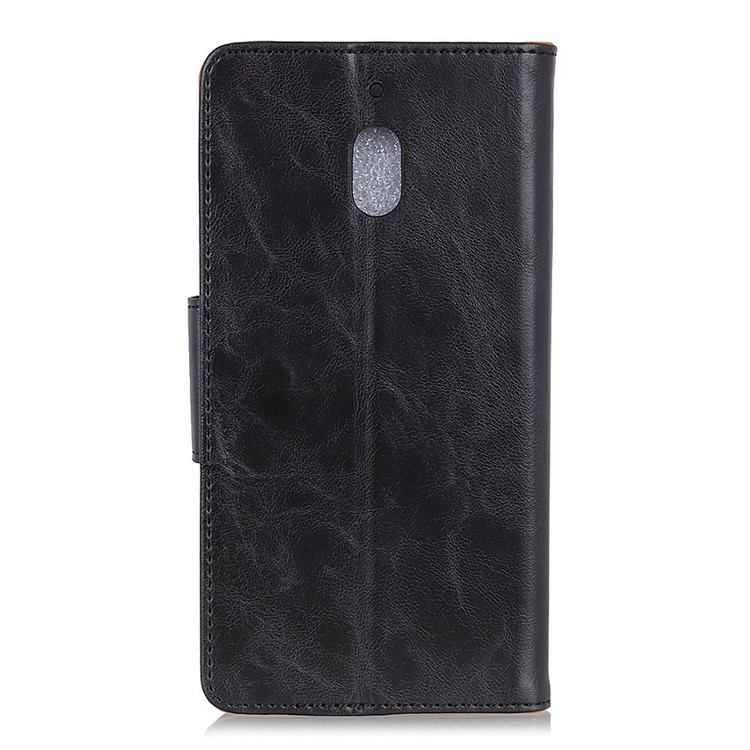 For Nokia 2.1 Crazy Horse Texture Wallet Stand Split Leather Phone Case - Black-5