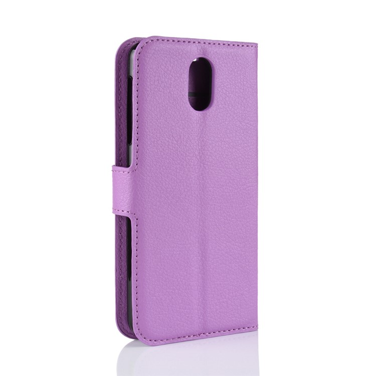 Litchi Skin PU Leather Shell with Card Holder for Nokia 3.1 - Purple-6