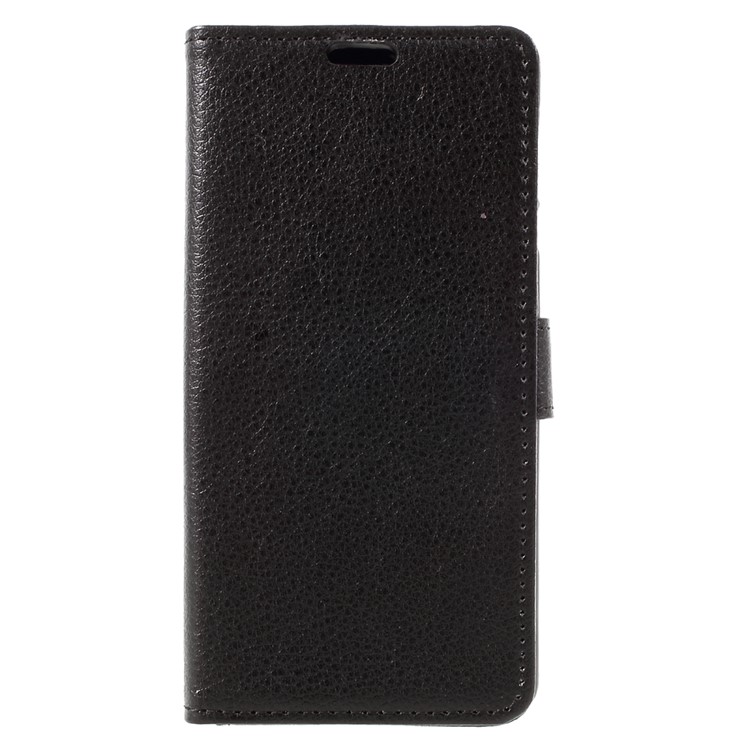 Lychee Texture Leather Wallet Stand Case Cover for Nokia 3 - Black-3