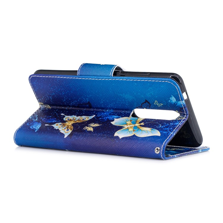 Pattern Printing Wallet Leather Case with Stand for Nokia 5.1 - Butterfly Pattern-4