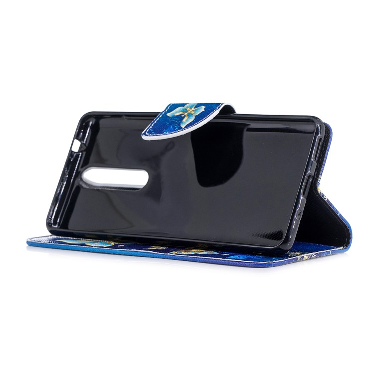 Pattern Printing Wallet Leather Case with Stand for Nokia 5.1 - Butterfly Pattern-5