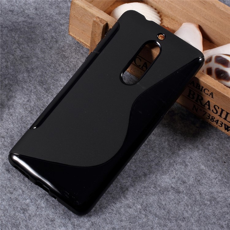 S Shape Soft TPU Protective Phone Case for Nokia 5 5.2-inch - Black-1