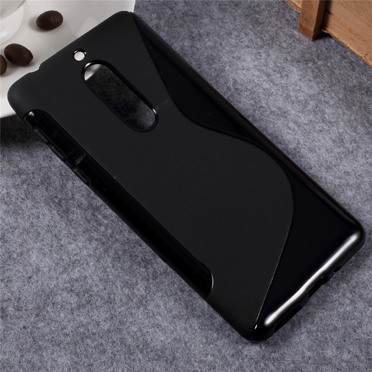 S Shape Soft TPU Protective Phone Case for Nokia 5 5.2-inch - Black-3