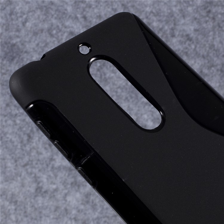 S Shape Soft TPU Protective Phone Case for Nokia 5 5.2-inch - Black-4
