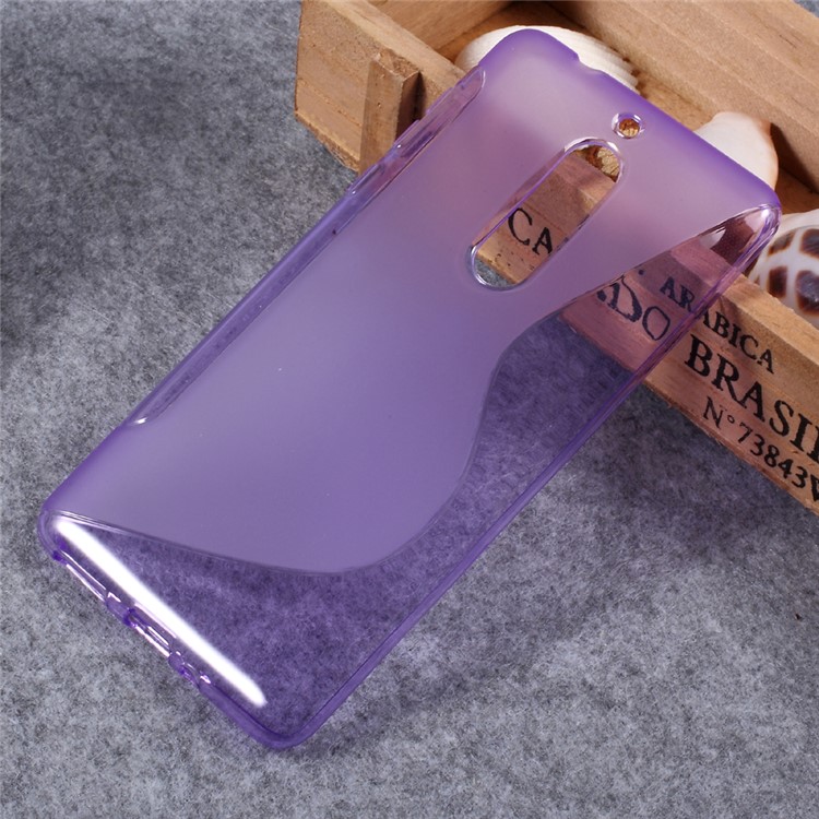 S Shape Soft TPU Protective Cell Phone Case for Nokia 5 5.2-inch - Purple-1
