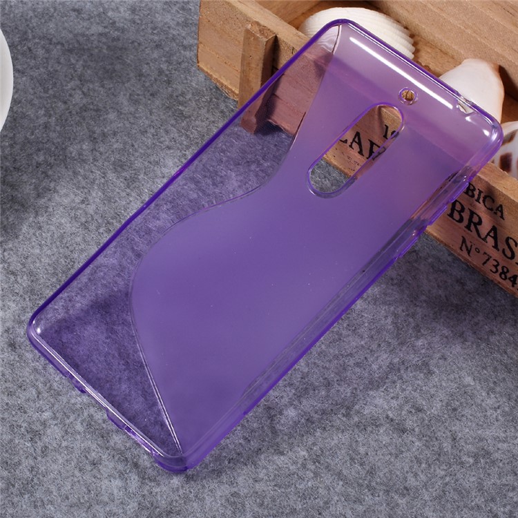 S Shape Soft TPU Protective Cell Phone Case for Nokia 5 5.2-inch - Purple-2