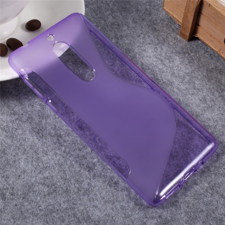 S Shape Soft TPU Protective Cell Phone Case for Nokia 5 5.2-inch - Purple-3