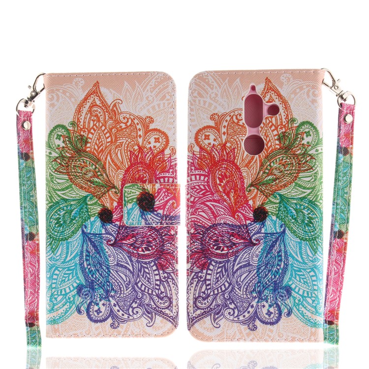 Pattern Printing Wallet Stand Leather Cover Protector for Nokia 7 plus - Paisley Flower-2