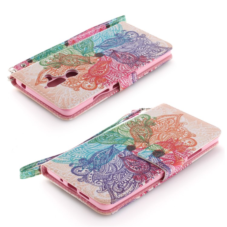 Pattern Printing Wallet Stand Leather Cover Protector for Nokia 7 plus - Paisley Flower-4