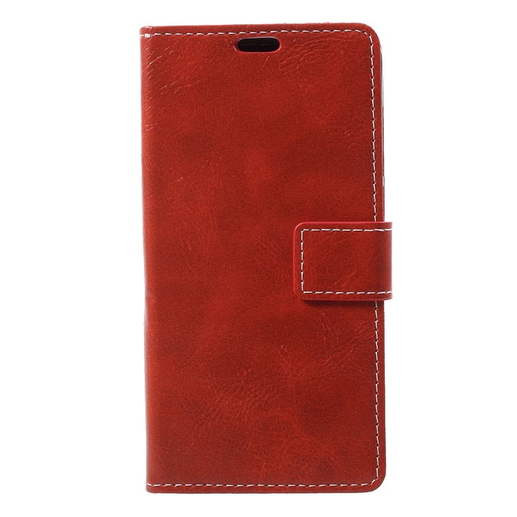 Vintage Crazy Horse Texture Wallet Leather Phone Case for Nokia 5.1 Plus / X5 - Red-4