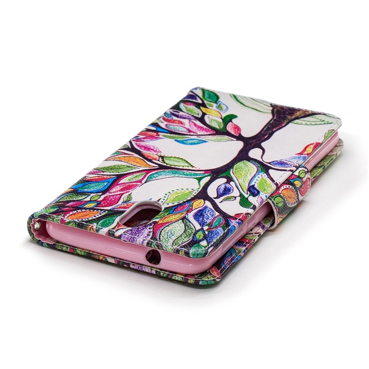 Carteira De Impressão Padrão De Couro Ficar Tampa Para Nokia 3.1 - Árvore Colorida-7