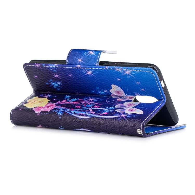 Padrão De Impressão Carteira De Couro Stand Shell Case Para Nokia 3.1 - Borboletas Elegantes-4